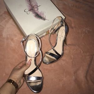 Jessica Simpson Stellar Silver Heels!